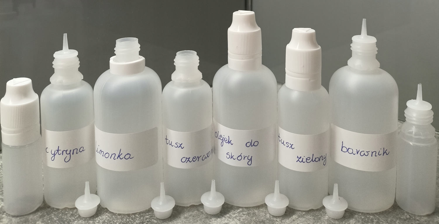 BUTELKA BUTELKI PLASTIKOWE 60ML 20SZT + ETYKIETY Producent inny