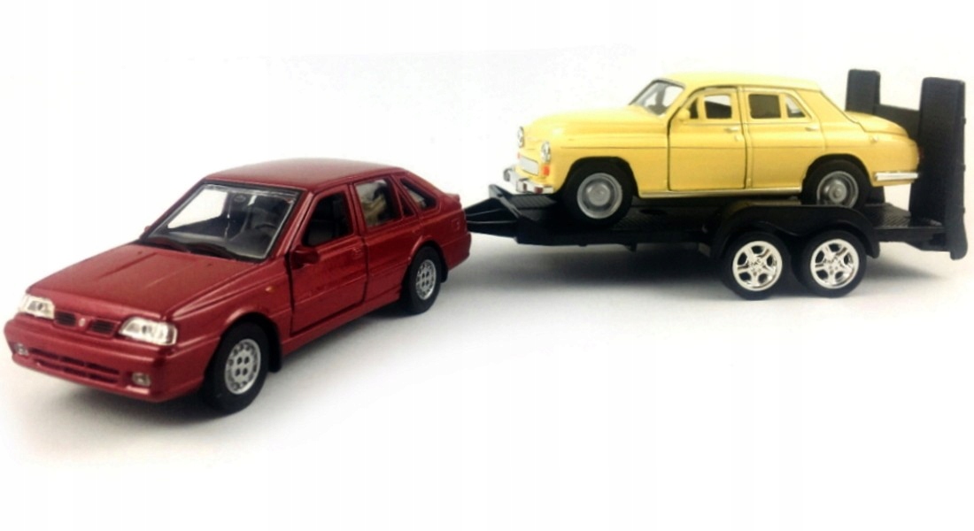 POLONEZ CARO + WARSZAWA 224 + LAWETA WELLY 1:34