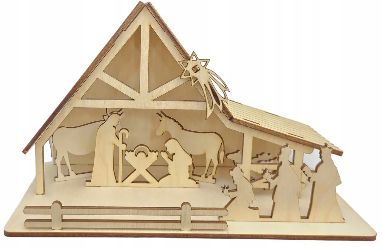 

Mini drewniana szopka bożonarodzeniowa dekoracja