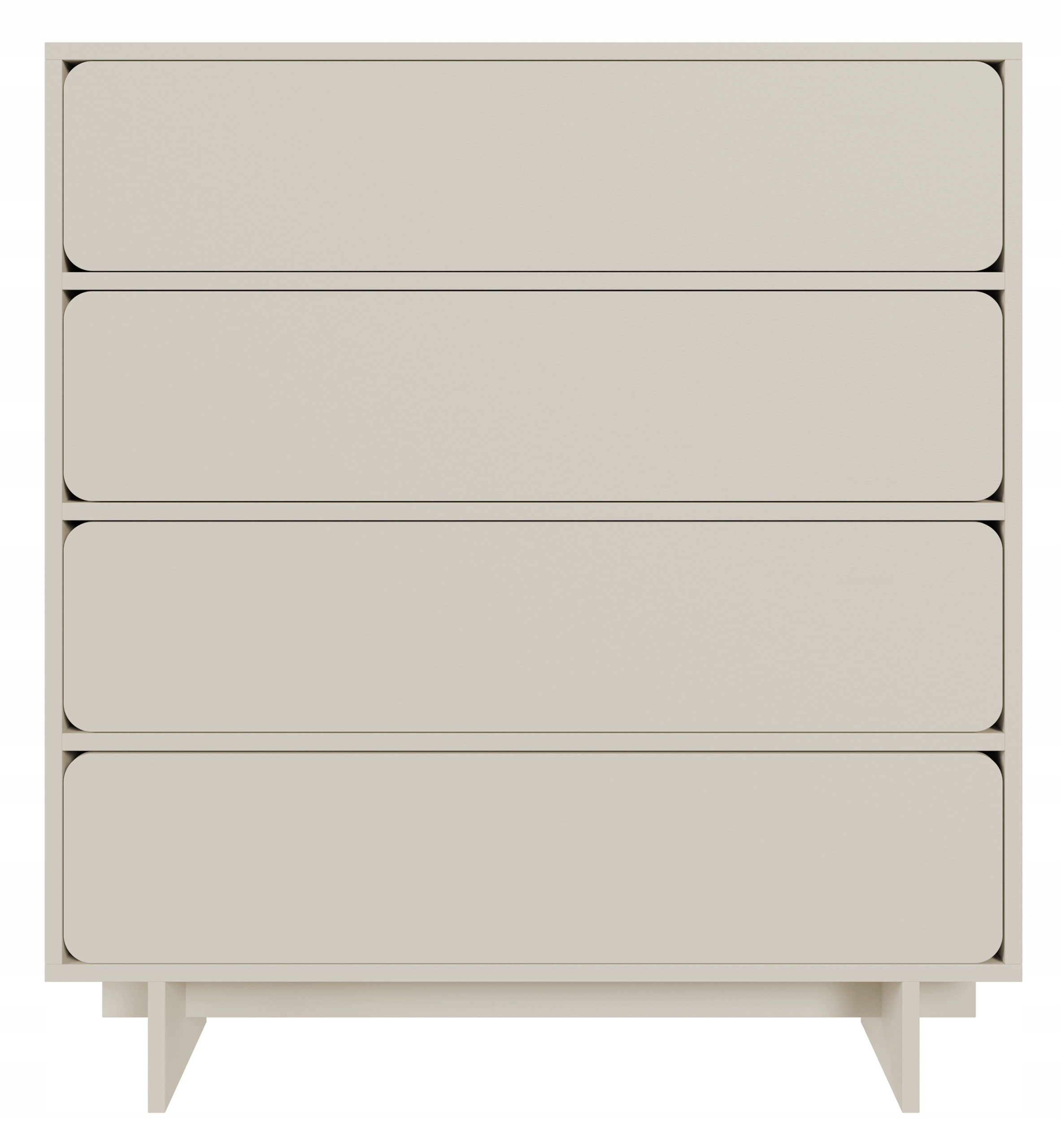 Komoda Wuwu se čtyřmi zásuvkami 101 cm, šedobéžová