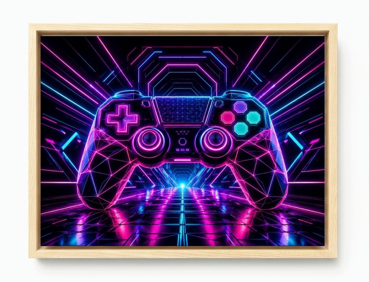 Obraz Rama American Box Gamer Hra Konzola Ovládač Neon Cyberpunk 80x60