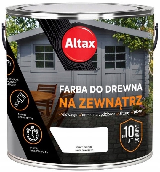 

Altax Farba Do Drewna Biały Połysk 2.5L