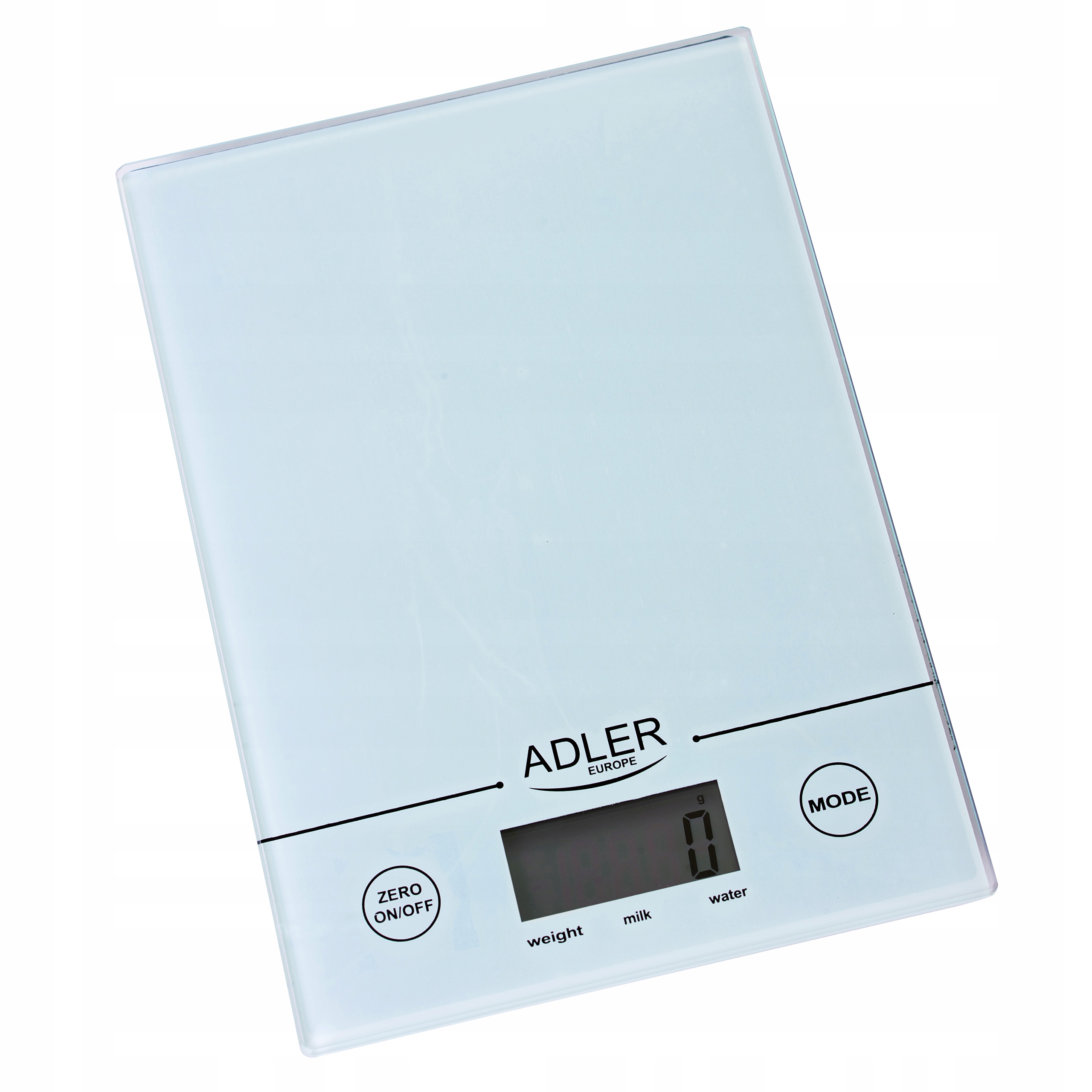 WAGA KUCHENNA SZKLANA PŁASKA DUŻY WYŚWIETLACZ LCD BIAŁA