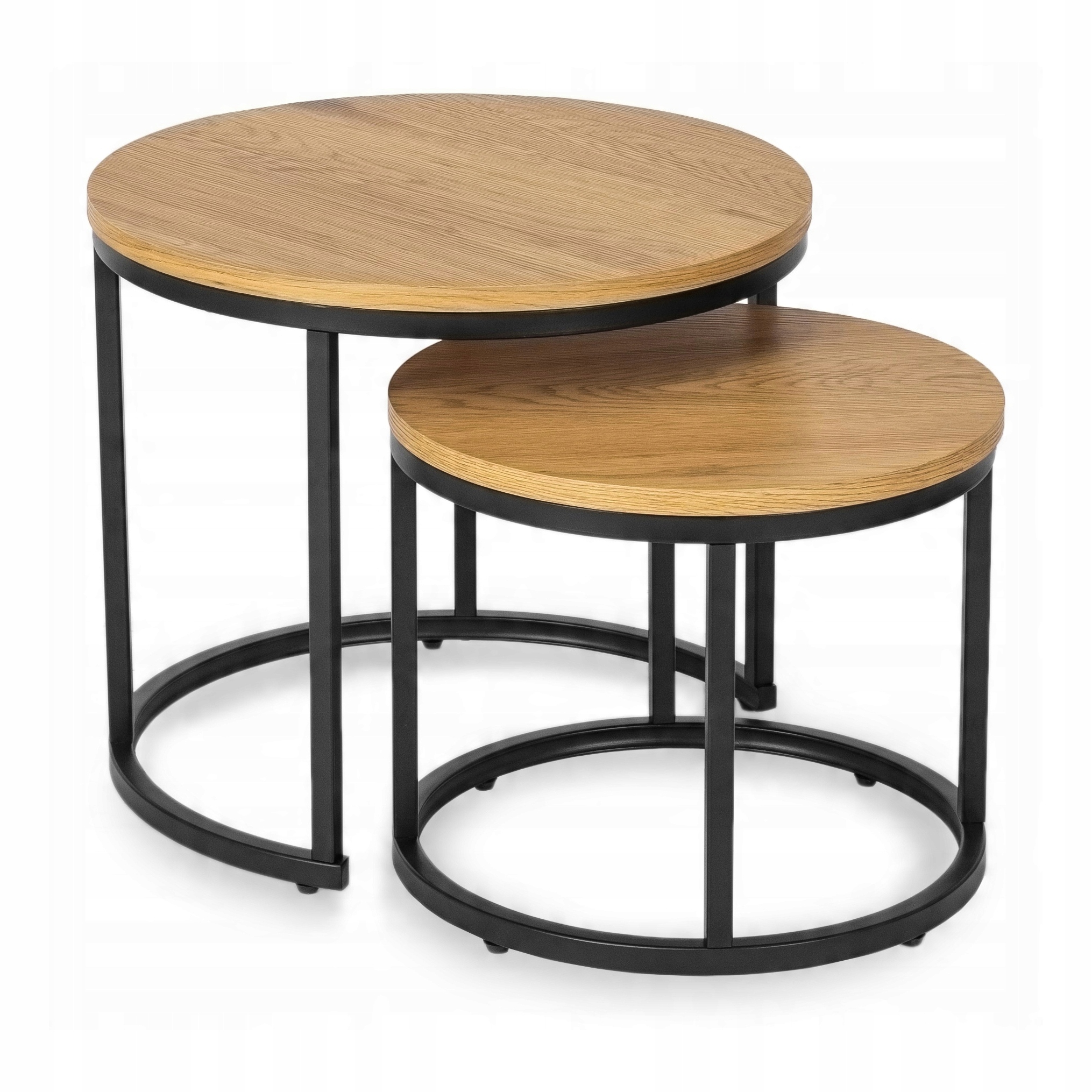 Lavice do obývacího pokoje Konferenční stolek 2v1 Kulatý Loft Dub Zlatý Černý Delia