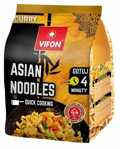 MAKARON PSZENNY NOODLE Z CURRY VIFON ASIAN NOODLES DO GOTOWANIA 300g x 6 EAN (GTIN) 5901882314085