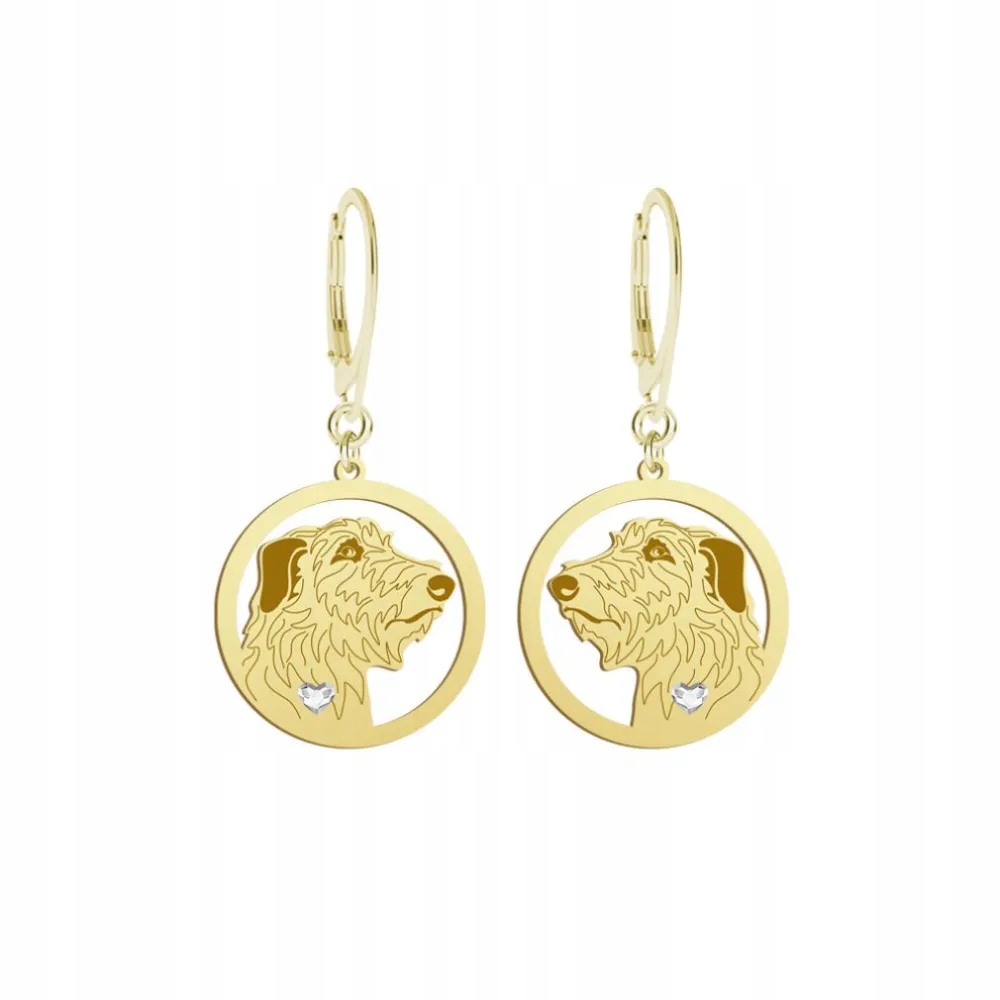 Náušnice Zlaté se psem Skotský chrt 925 Dárek Dedikace Gravírování Bonus