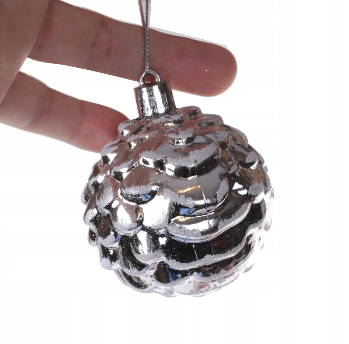 

Bombki srebrne szyszki 6 sztuk