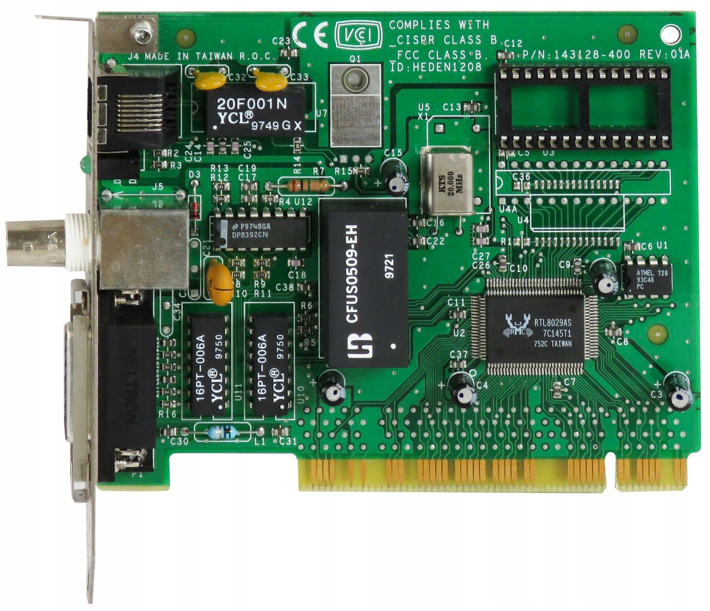 Smc 143128-400 Rev 01A RJ-45 Aui Bnc Pci