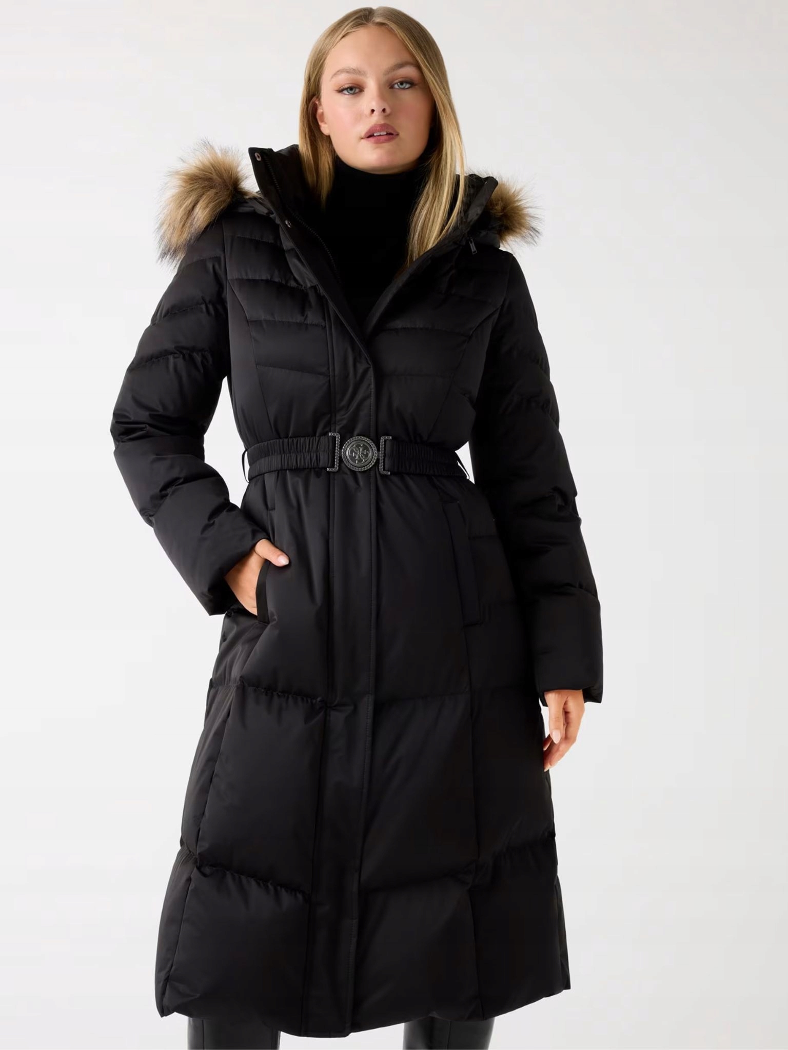 Dámská péřová bunda Guess W5BL29 W2802 Černá XXL