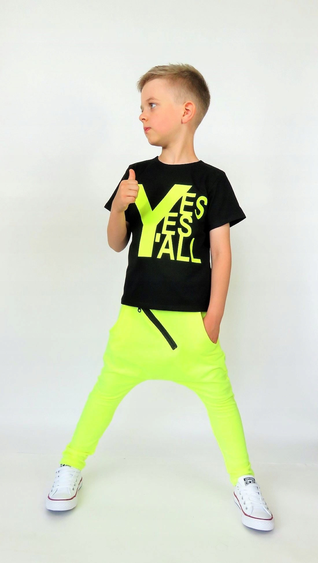 Spodnie baggy neon żółty 146 Caramba Mamma EAN (GTIN) 5905923108718