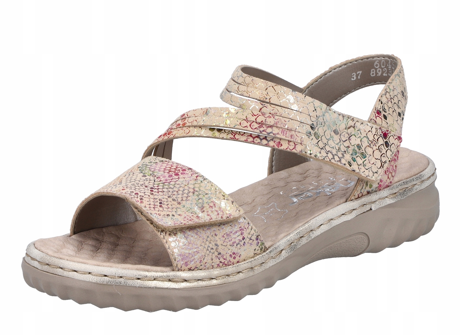 Rieker 60464-90 vel.36 barevné klasické dámské kožené sandály