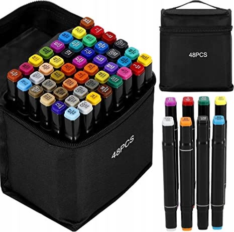 MARKERY ALKOHOLOWE DWUSTRONNE ZESTAW 48SZT + TORBA Marka inna