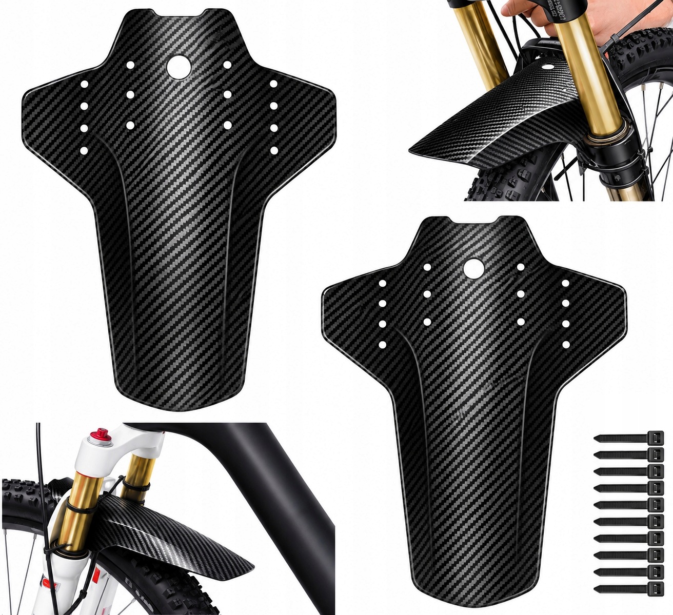 Błotnik Rowerowy Mtb Enduro Carbon Przód Tył 2szt Zestaw Błotników 24 26 28