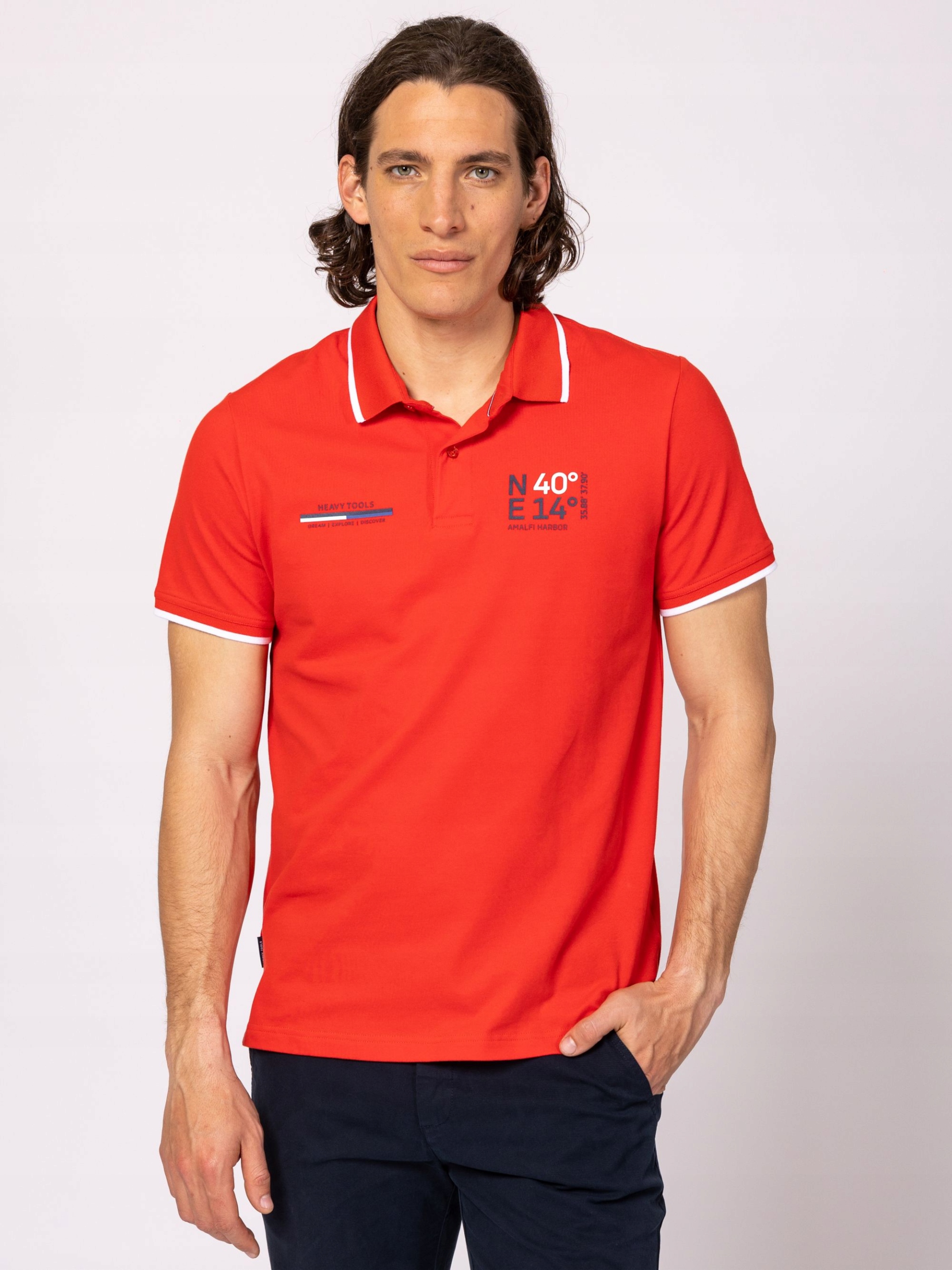 Heavy Tools Pánské Tričko Polokošile Tričko Dernet Red Červená M