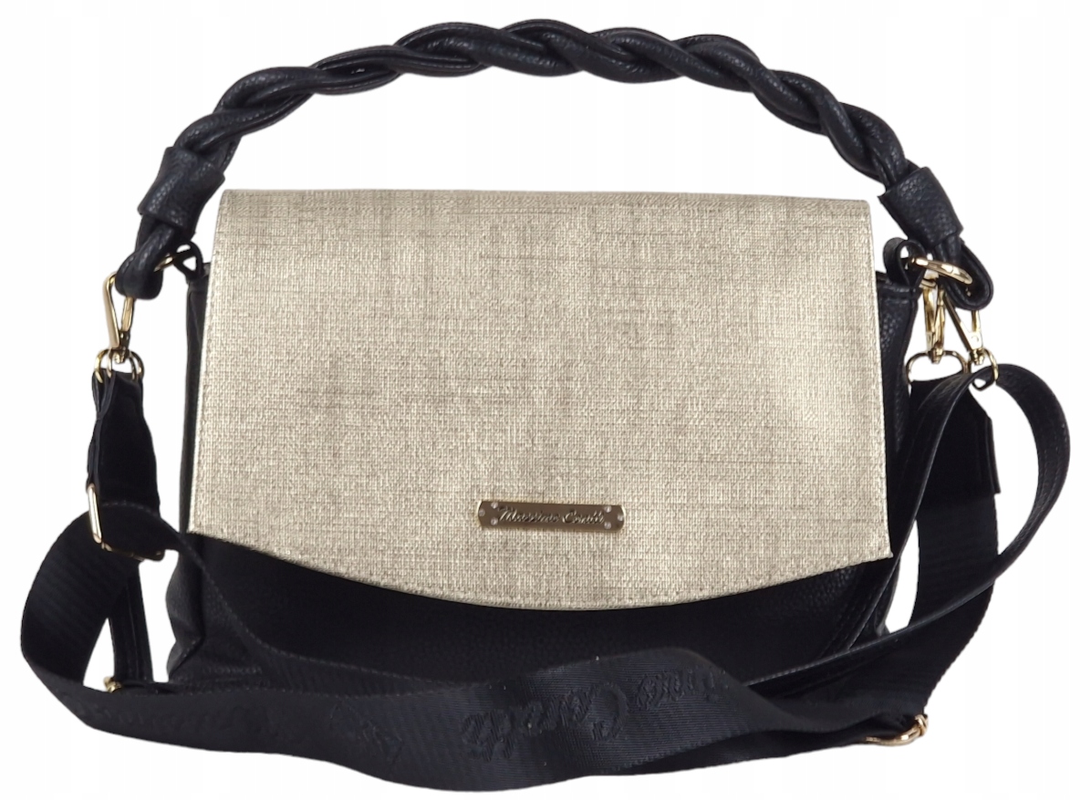 Massimo Contti kabelka přes rameno eko kůže černá zlatá