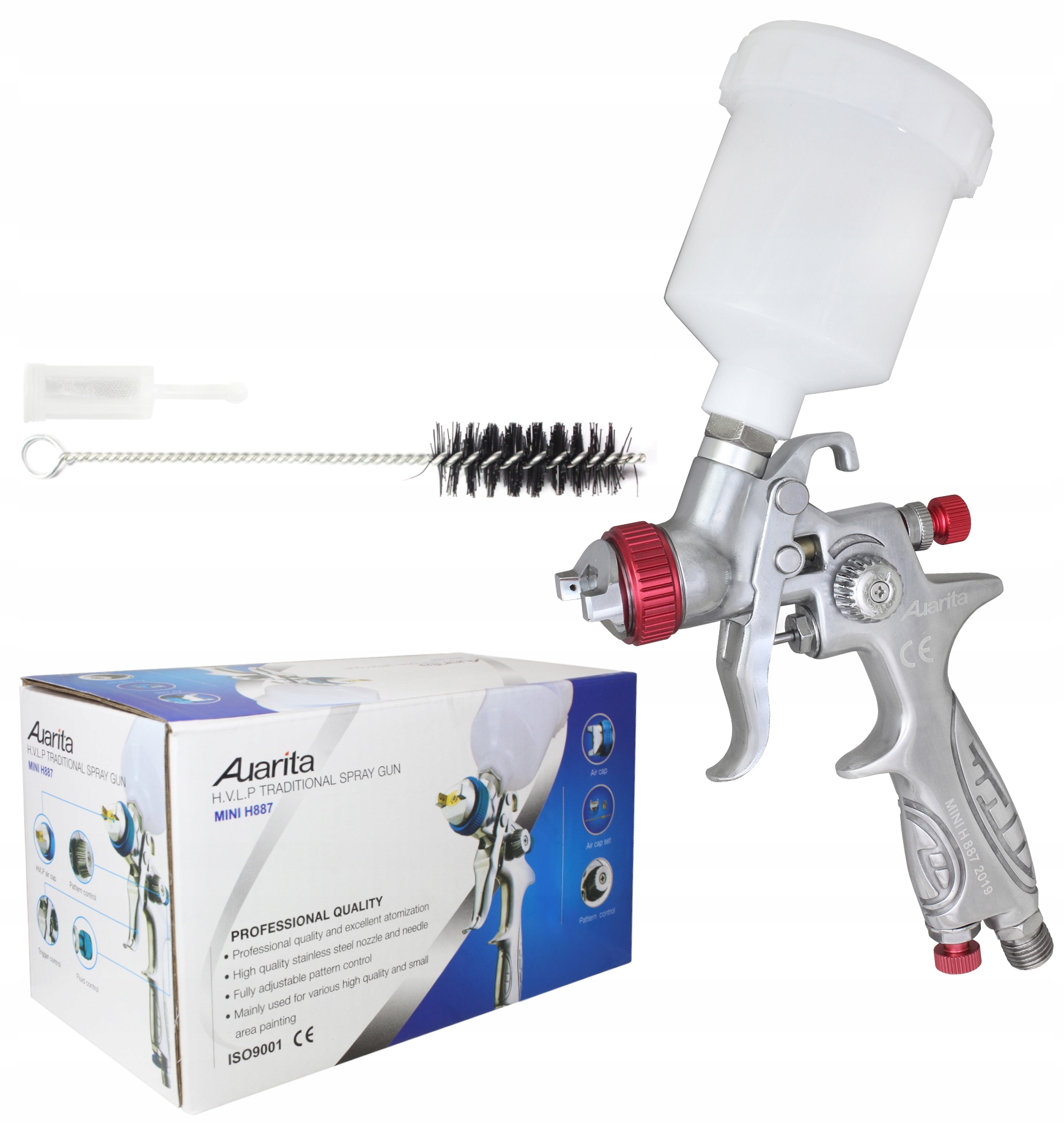 Lakovací Pistole Auarita Mini Hp 1.2 mm Tryska 1.2 Nádrž 125 ml