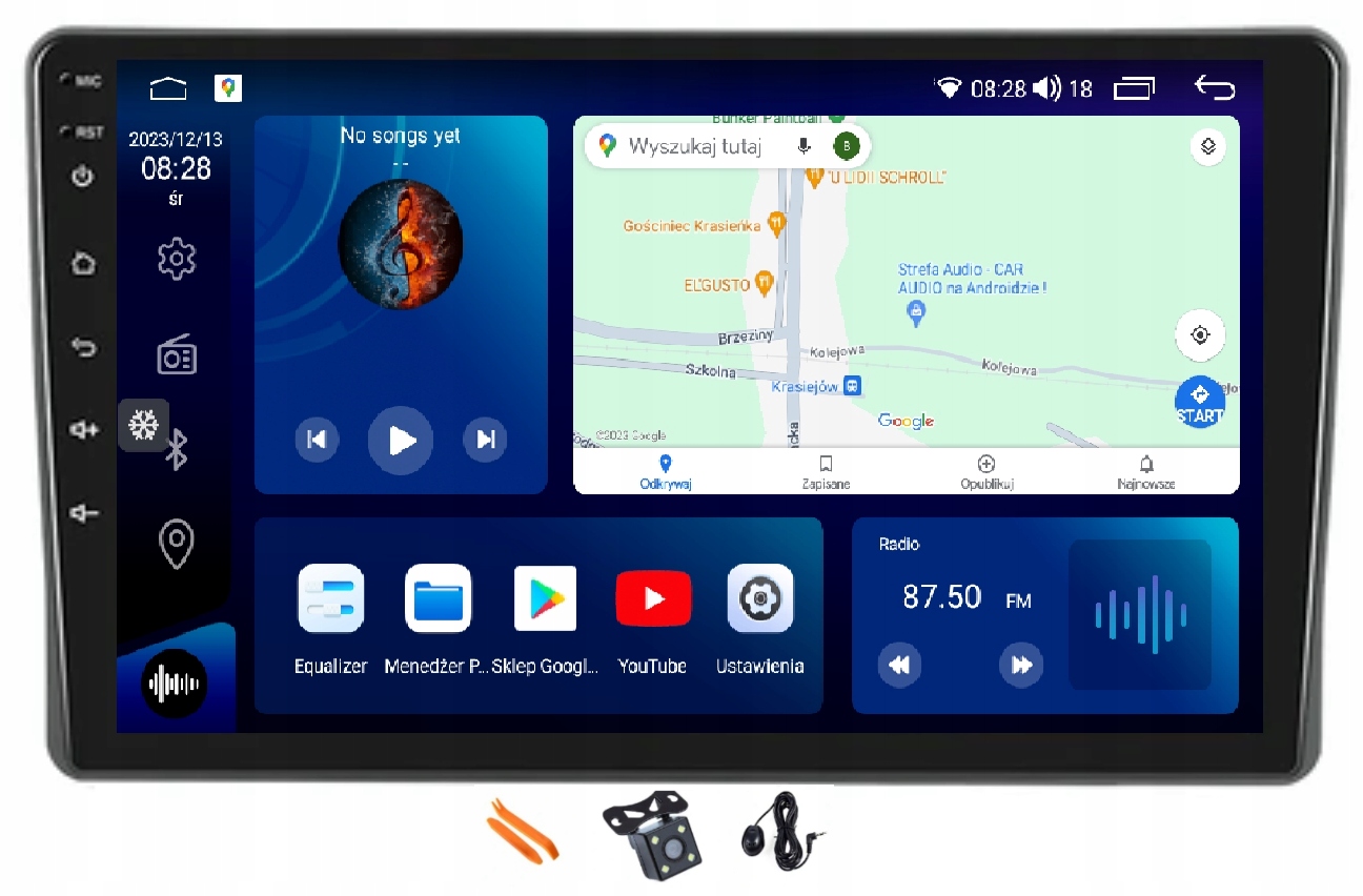 Radio Android Navigácia Qled Carplay Lte 64GB Gps Fiat Panda 2 04-12