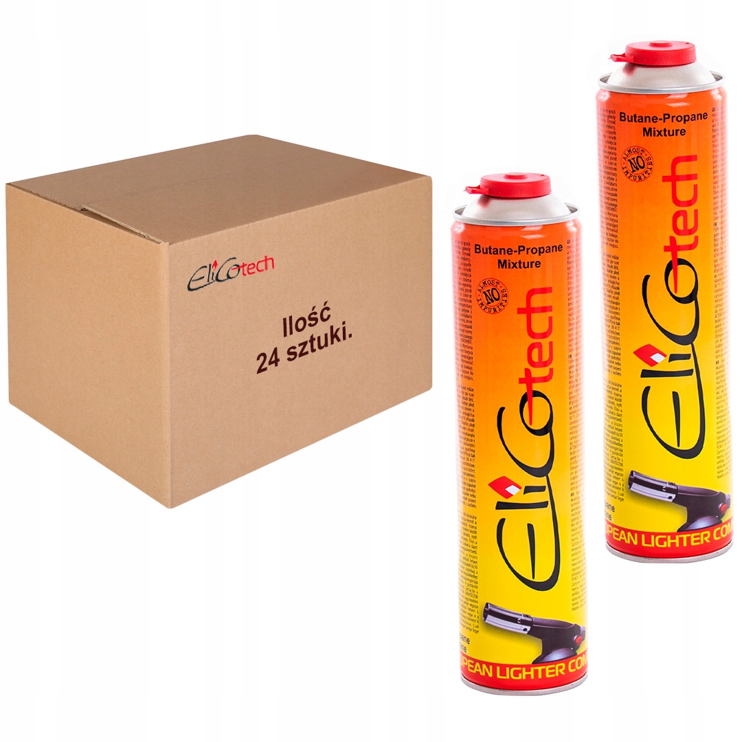 24 x plynová náplň hořák sporák 600 ml/336 g Elicotech