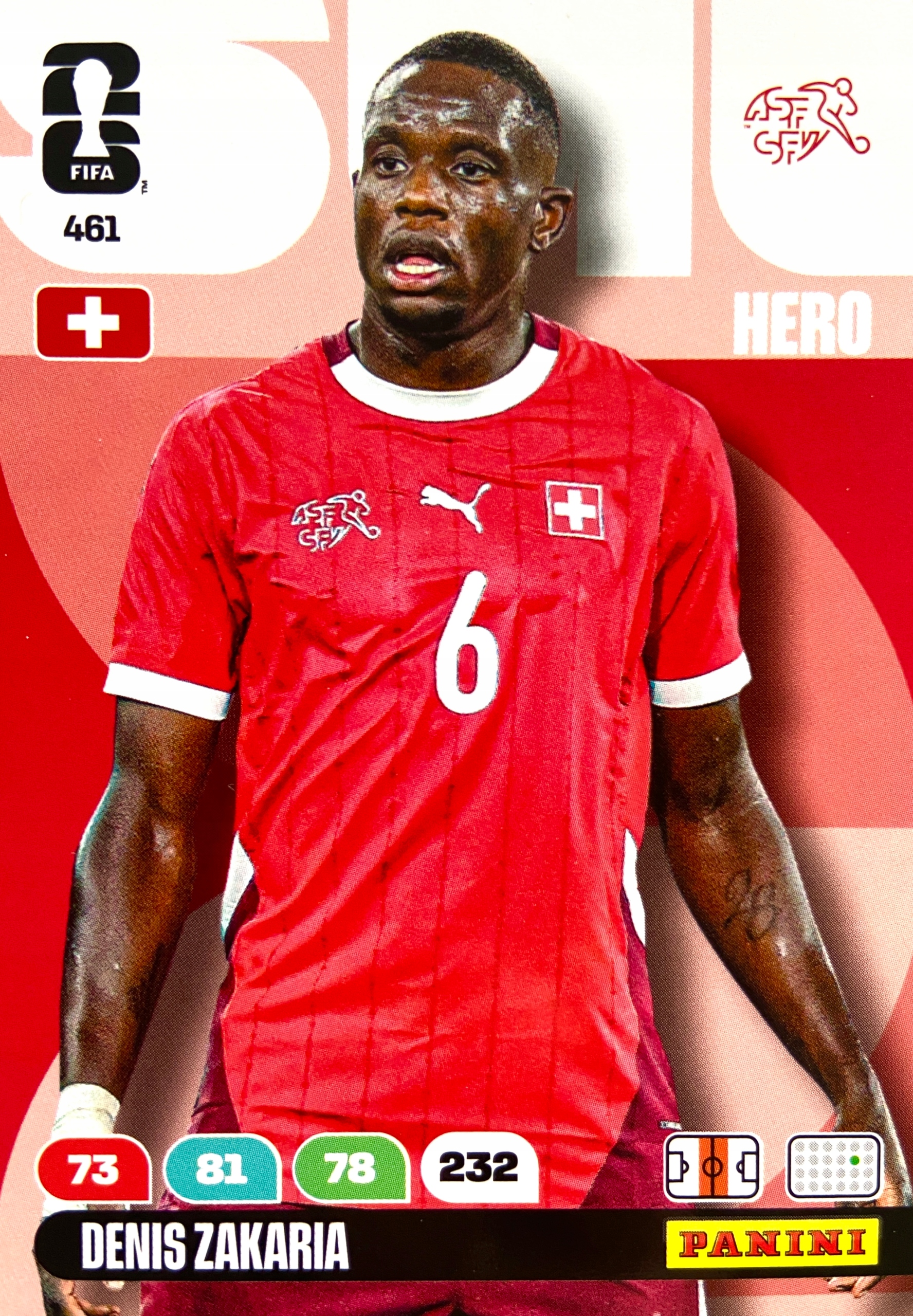 Panini Fifa World Cup 2026 karta piłkarska Hero 461 Zakaria Szwajcaria
