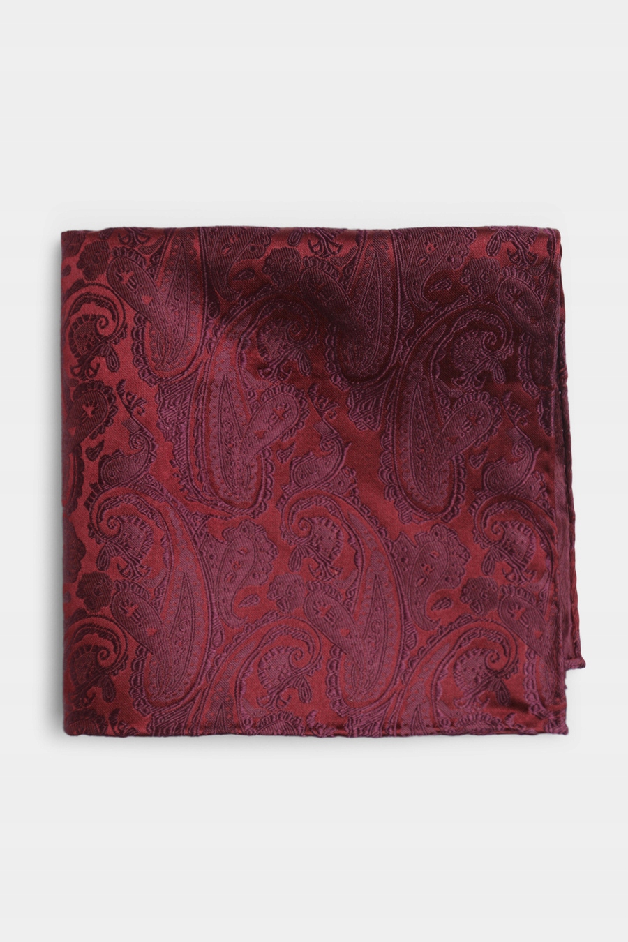 Czerwona poszetka męska 100% jedwab paisley Giacomo Conti