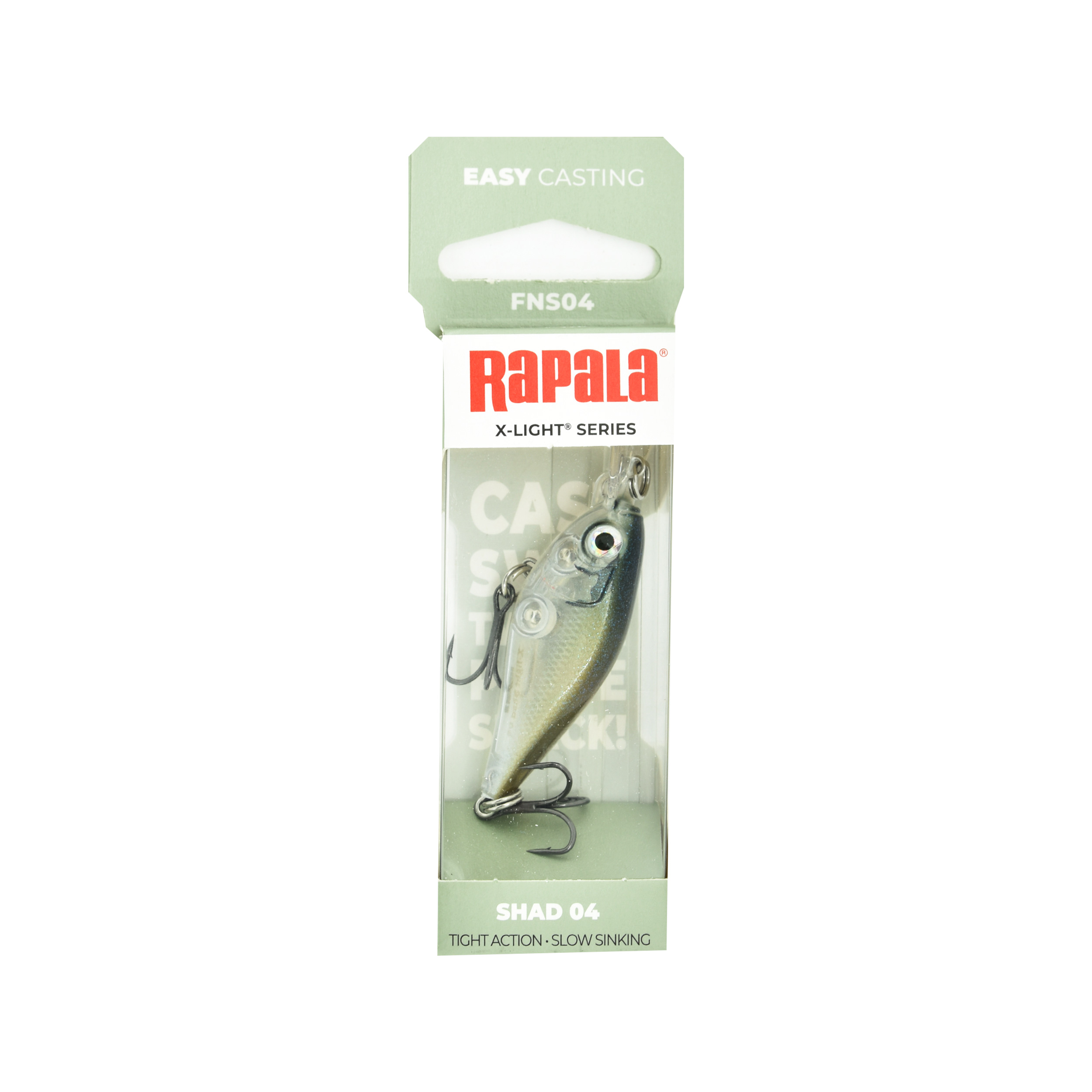 Wobler wolno tonący Rapala X-Light Shad długość 4cm waga 4g 1,5m Ghsh