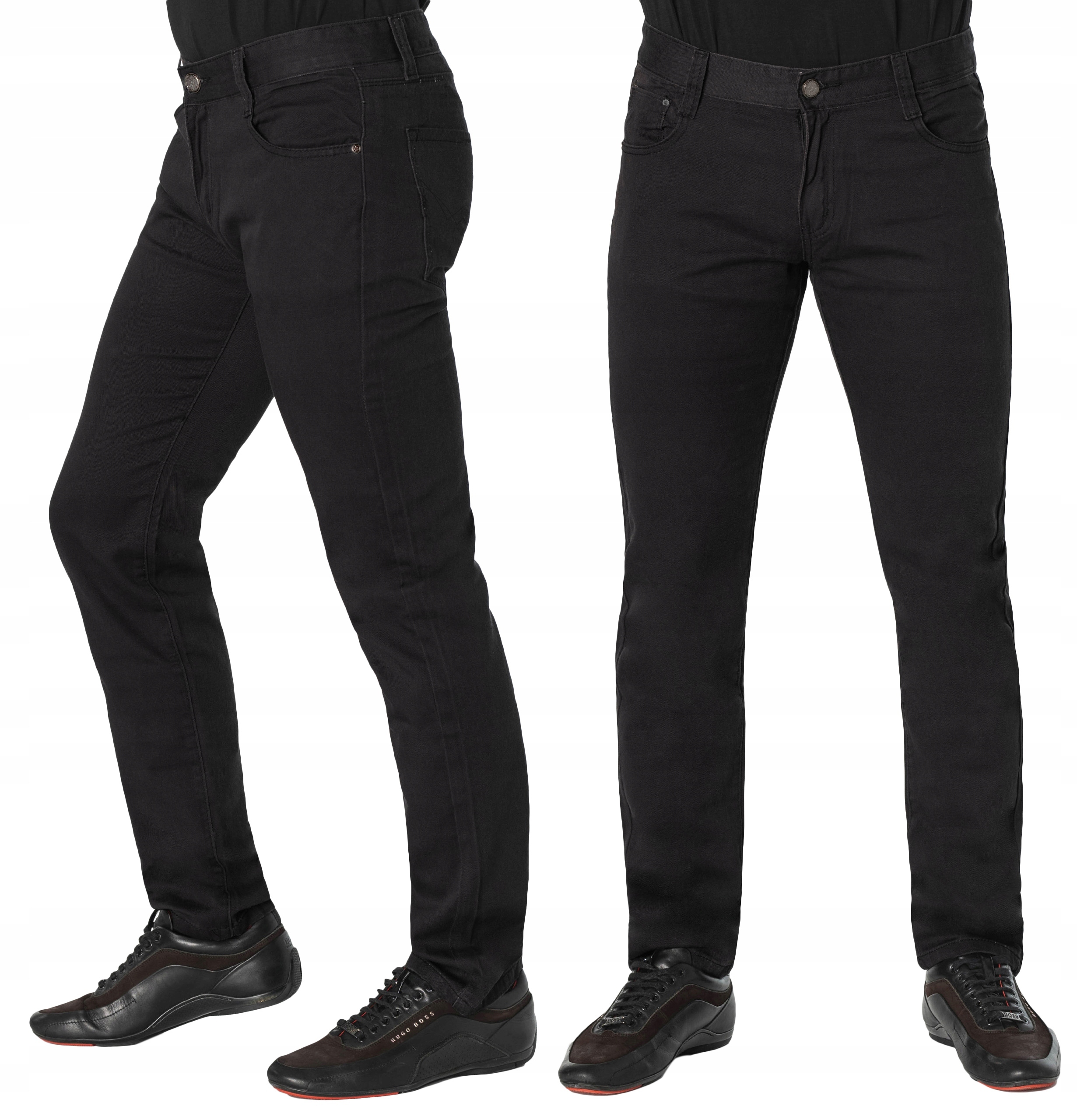 Czarne Jeansy Spodnie Męskie Dżinsowe 8539 W34 L32