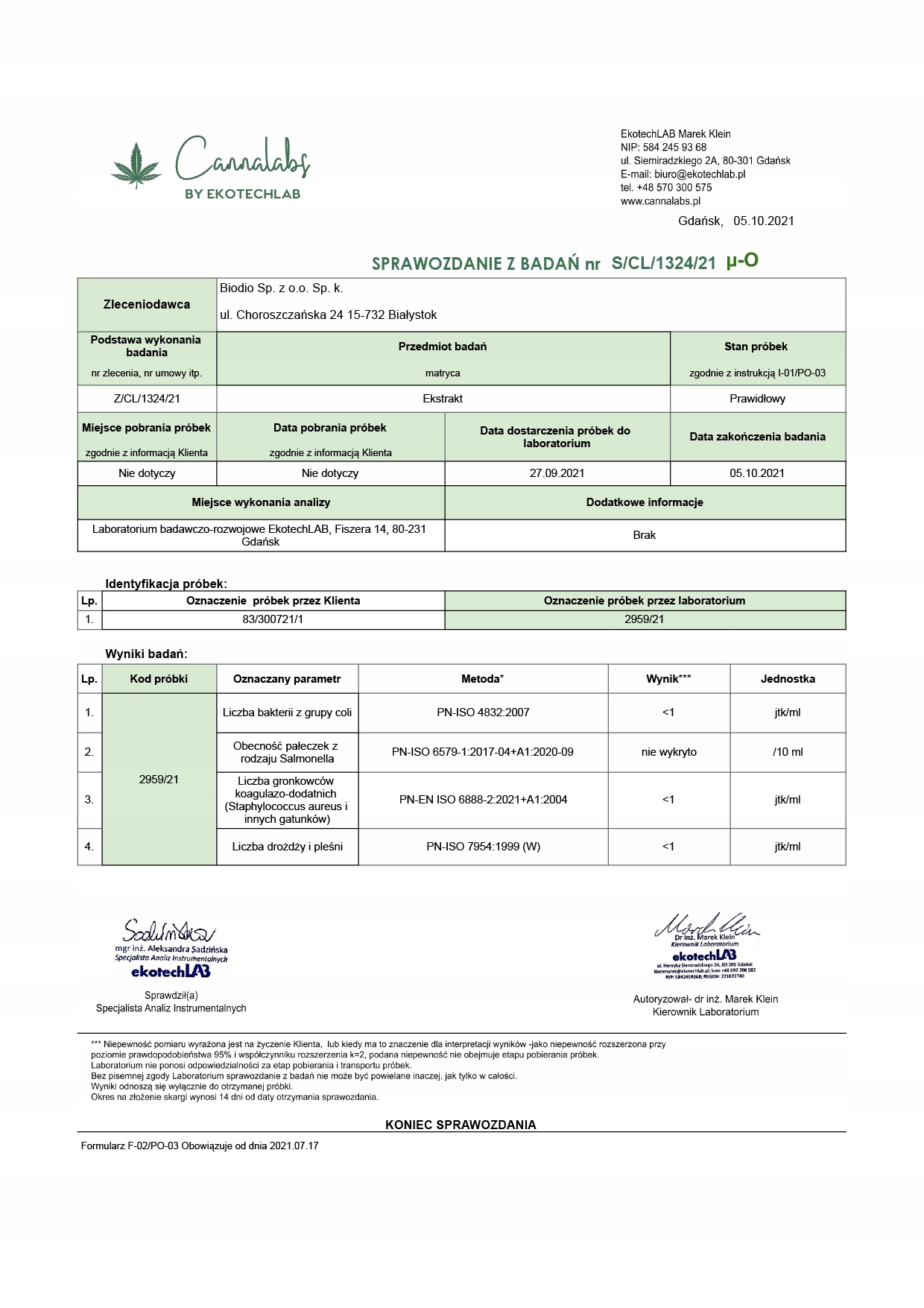 KAPSUŁKI KONOPNE olej CBD 10% HempKing CERTYFIKAT Kod producenta 5903636627007