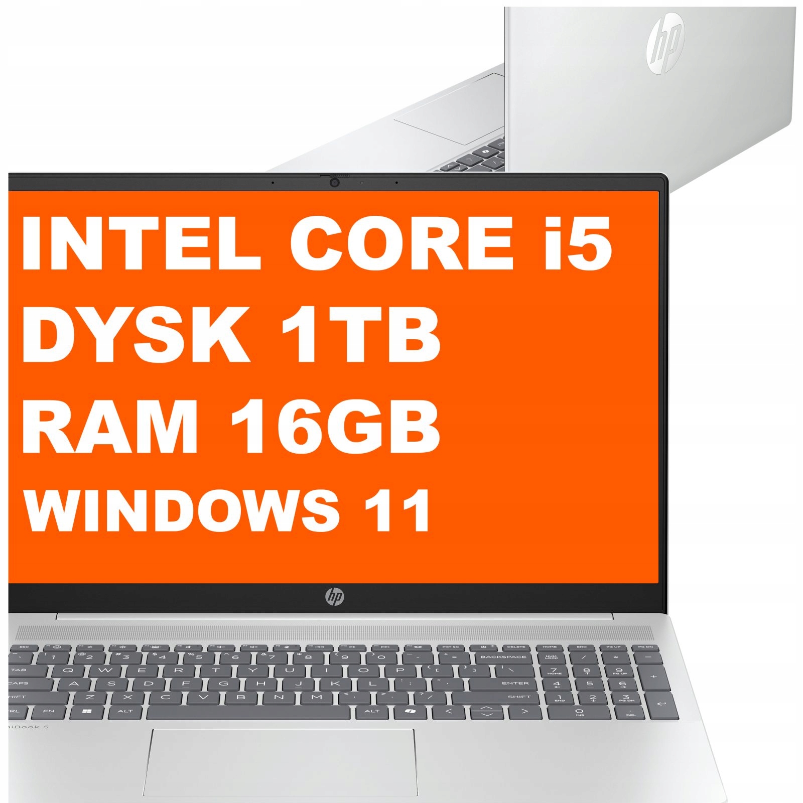 Laptop Hp OmniBook 5 16-ba Intel i5 16GB 1TB Iris Xe 2k Win 11 Srebrny