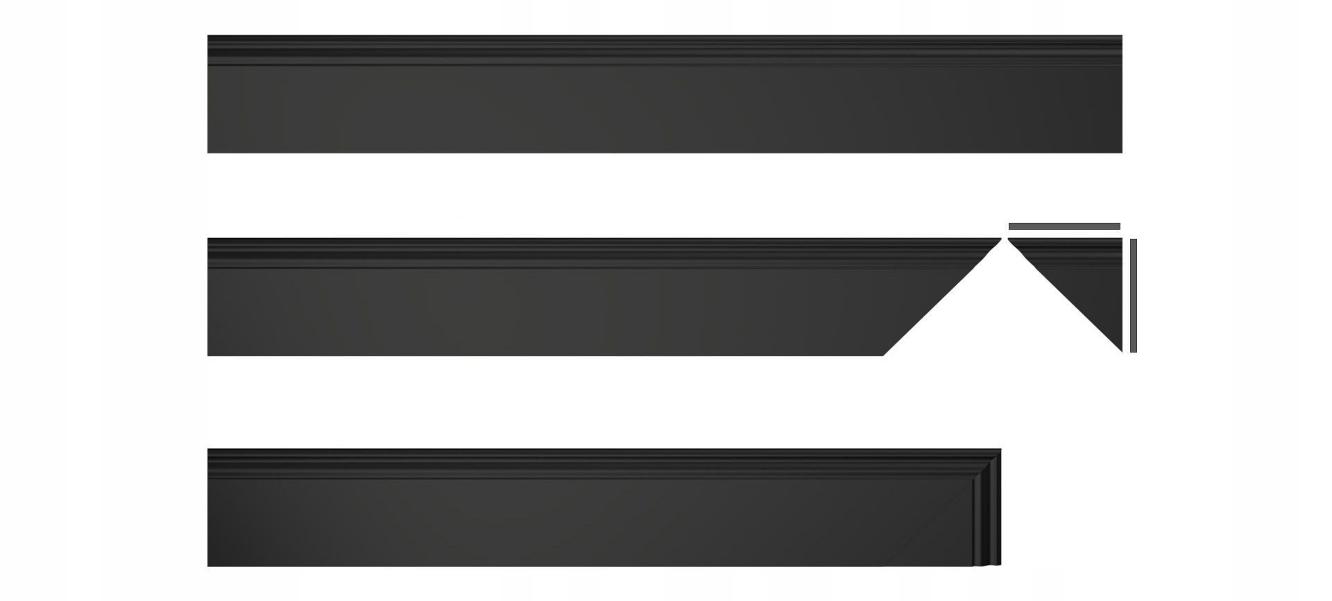 12cm CZARNA MAT Listwa Przypodłogowa MDF - gładka Marka AKRE