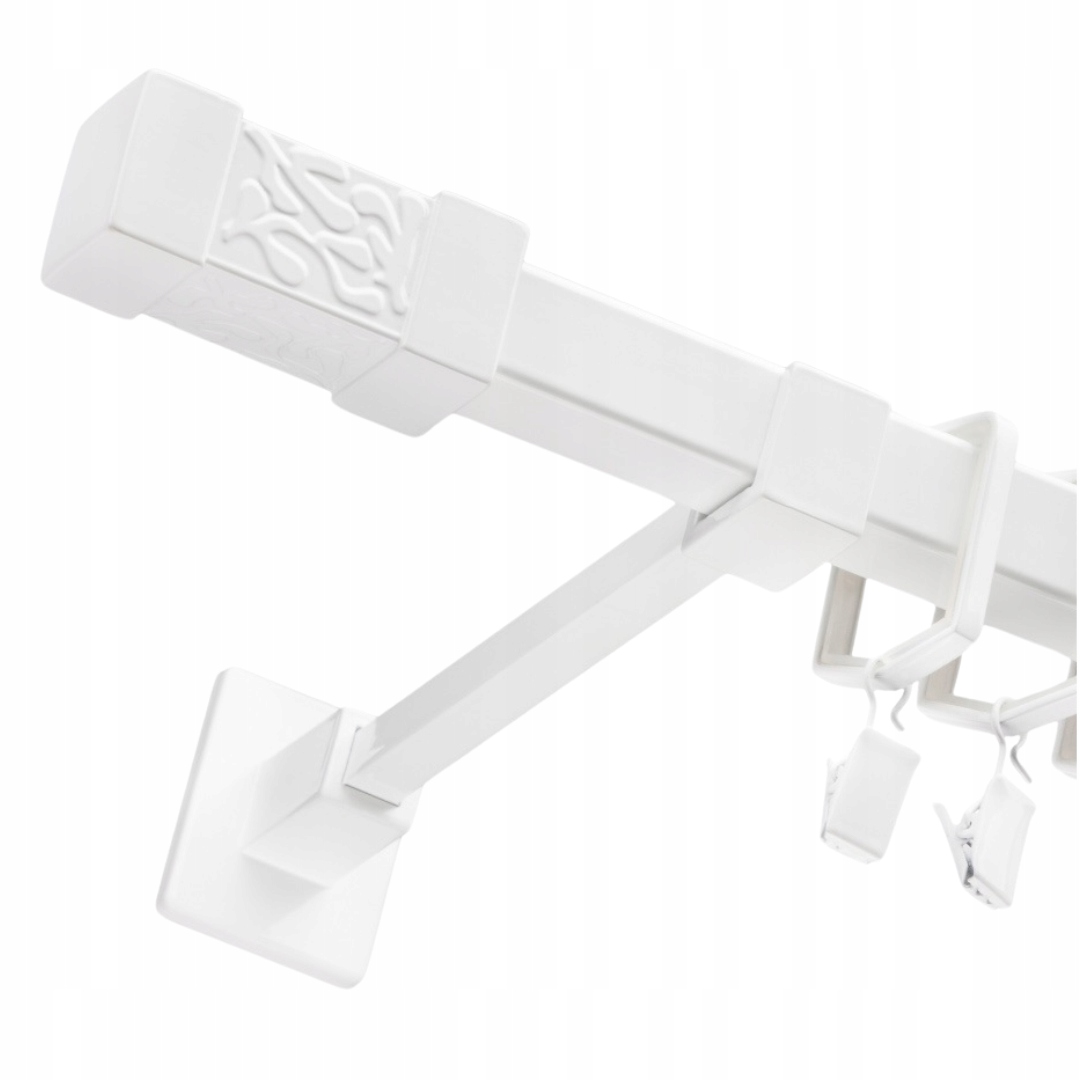 KARNISZ POJEDYNCZY KWADRO CICHE KÓŁKA NOWOŚĆ 20 MM / 180