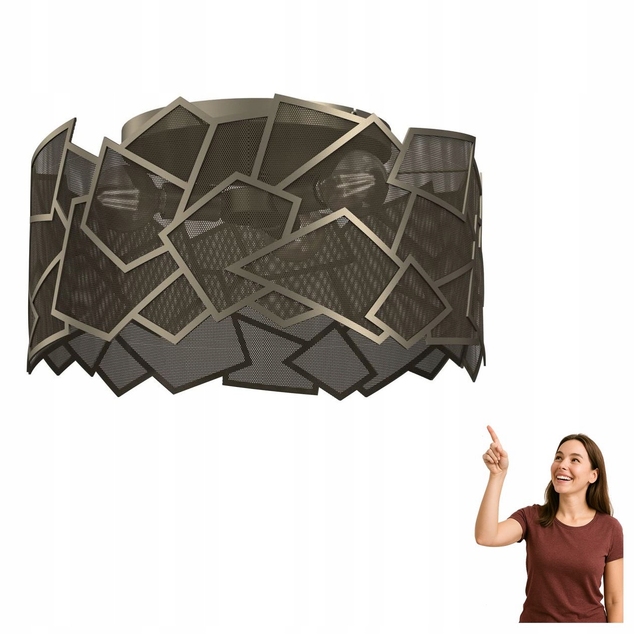 Stropná lampa z kovovej sieťoviny Camo 553 Luminex