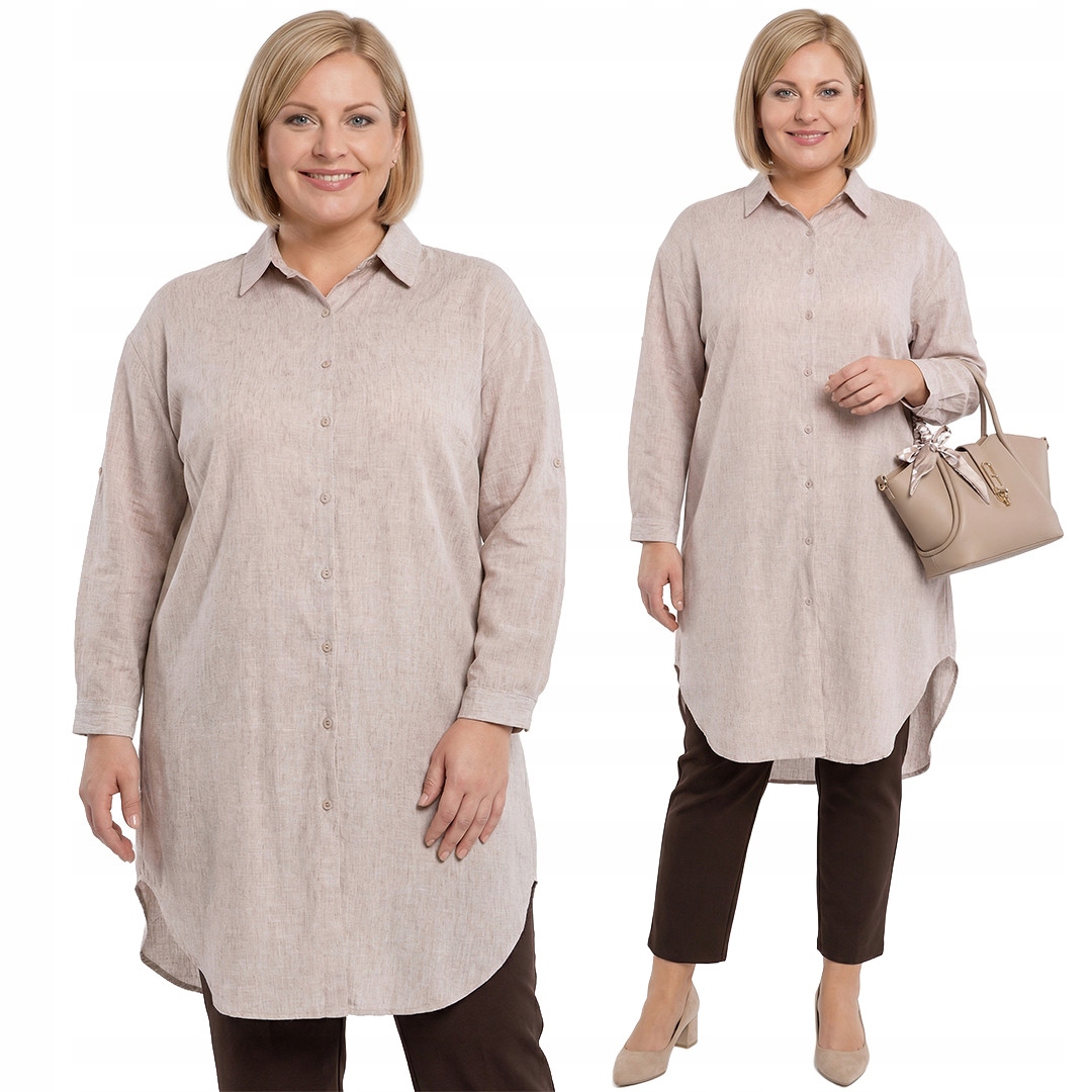 Béžová košile plus size velikost 52