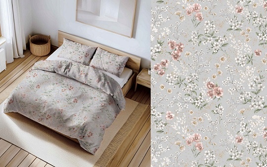 Komplet pościeli 100% Bawełna 200 x 220 cm poszewki 70 x 80 cm Łączka