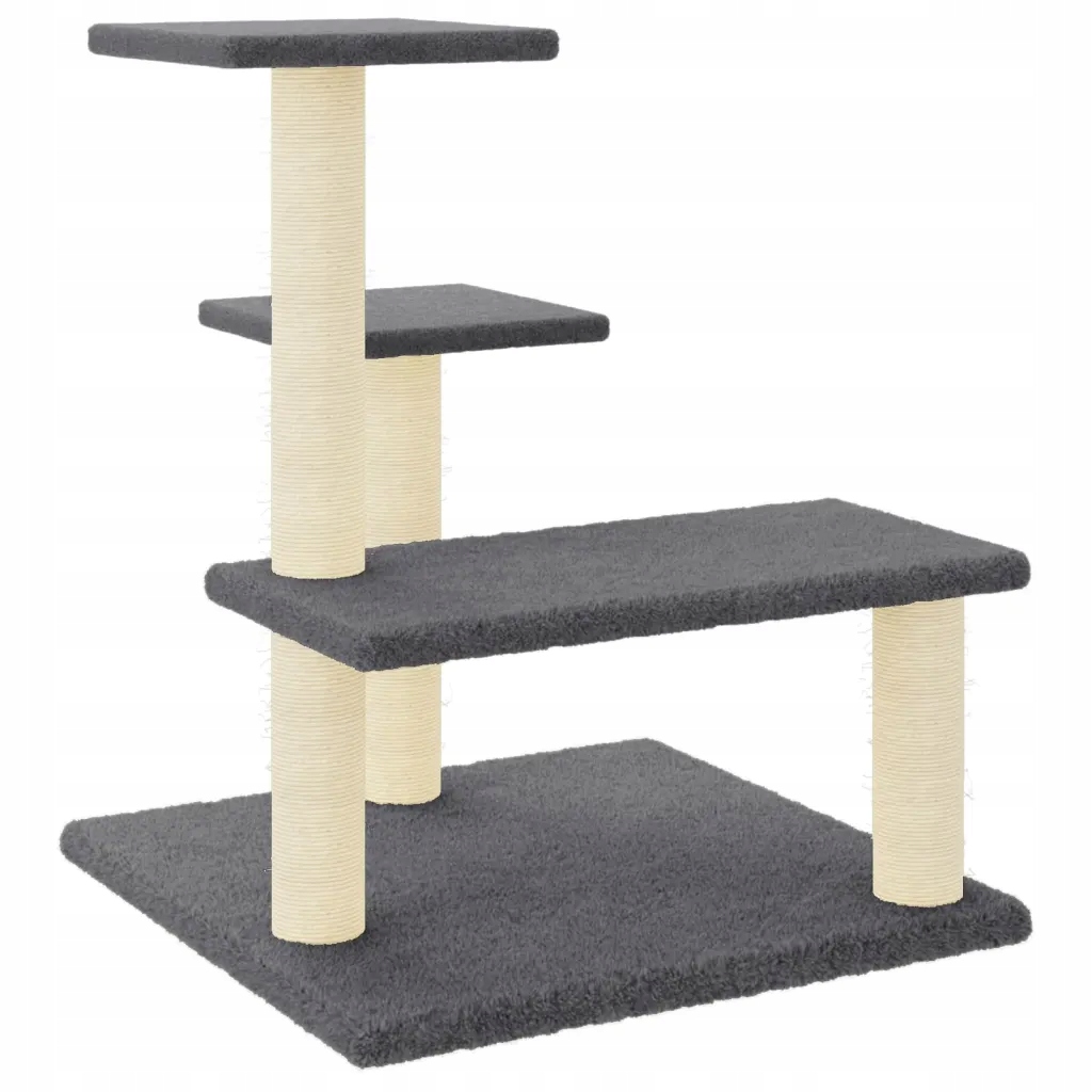 Levně vidaXL Škrabadlo pro kočky, se sisalovými sloupky, tmavě šedé, 61 cm