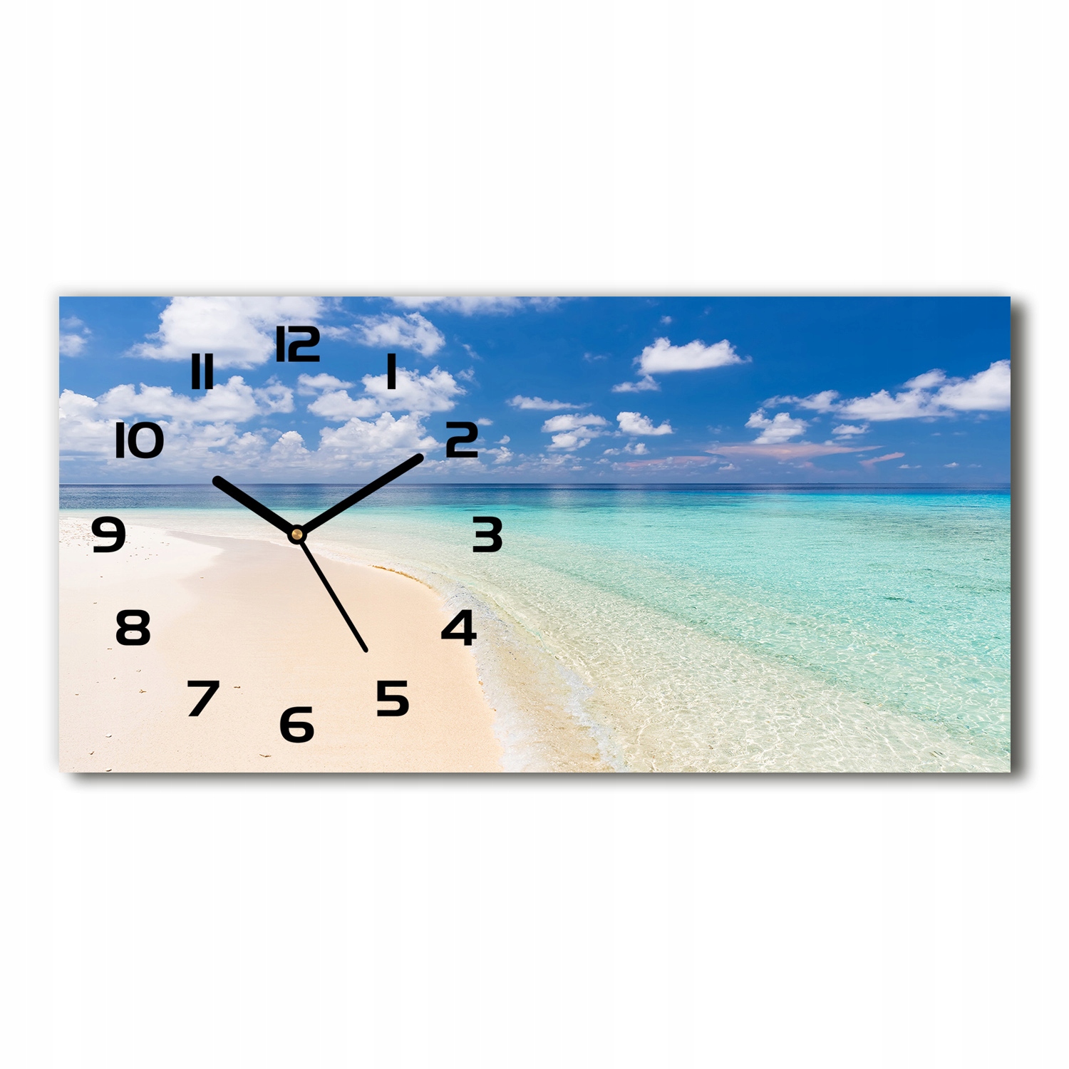 

Zegar ścienny szklany Plaża na Malediwach 60x30 cm