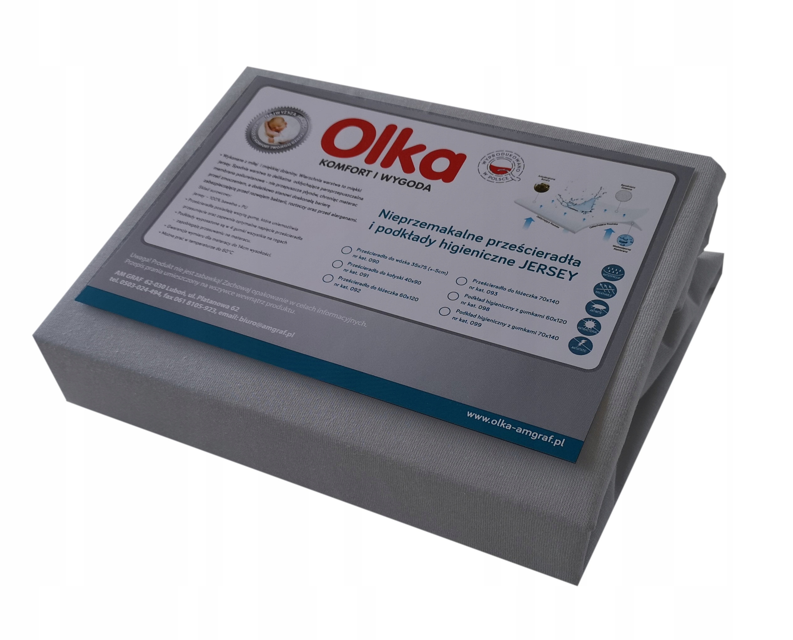 

Prześcieradło Nieprzemakalne jersey 120x60 Olka sz