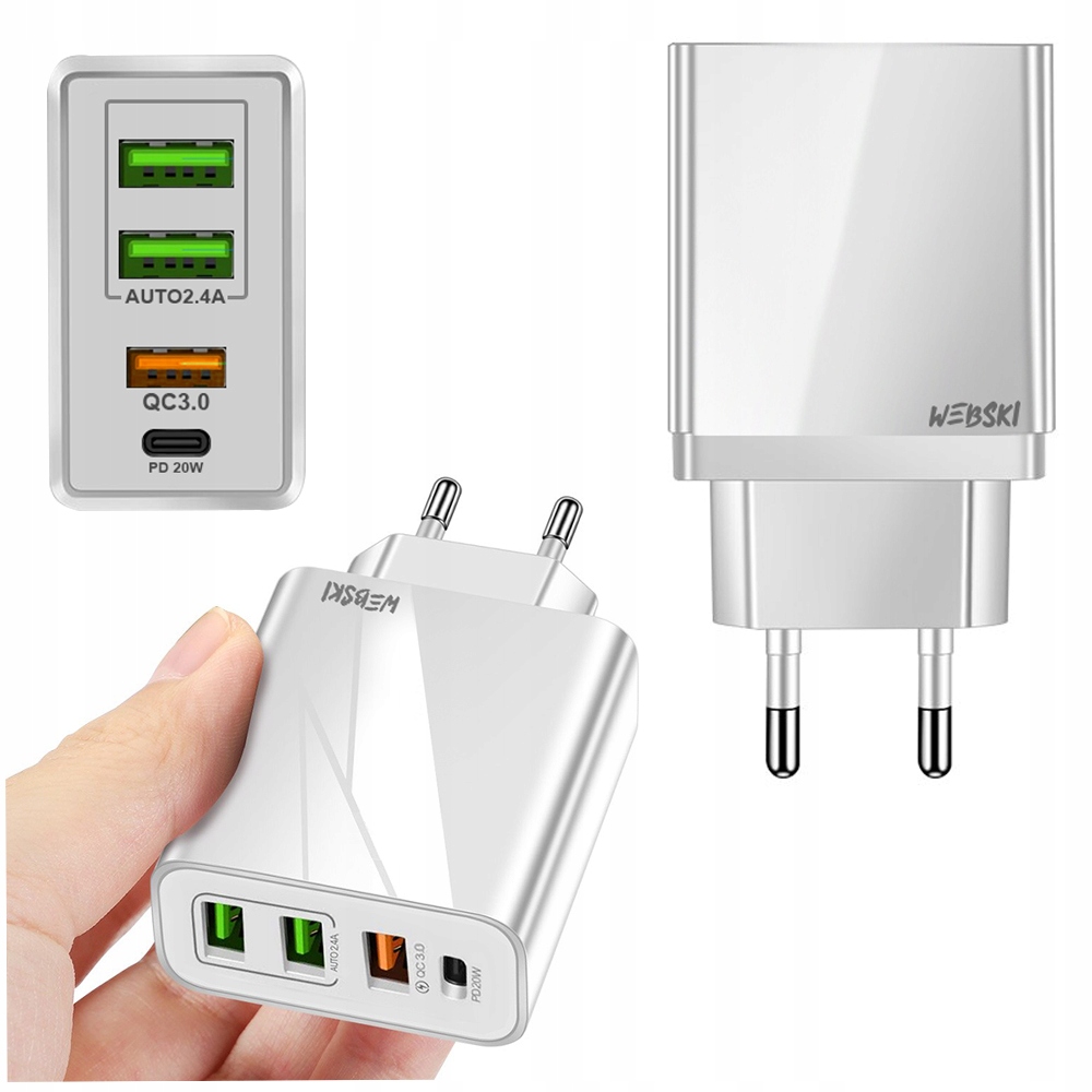 

Ładowarka Sieciowa 36W 4xUSB QuickCharge 5V/9V/12V