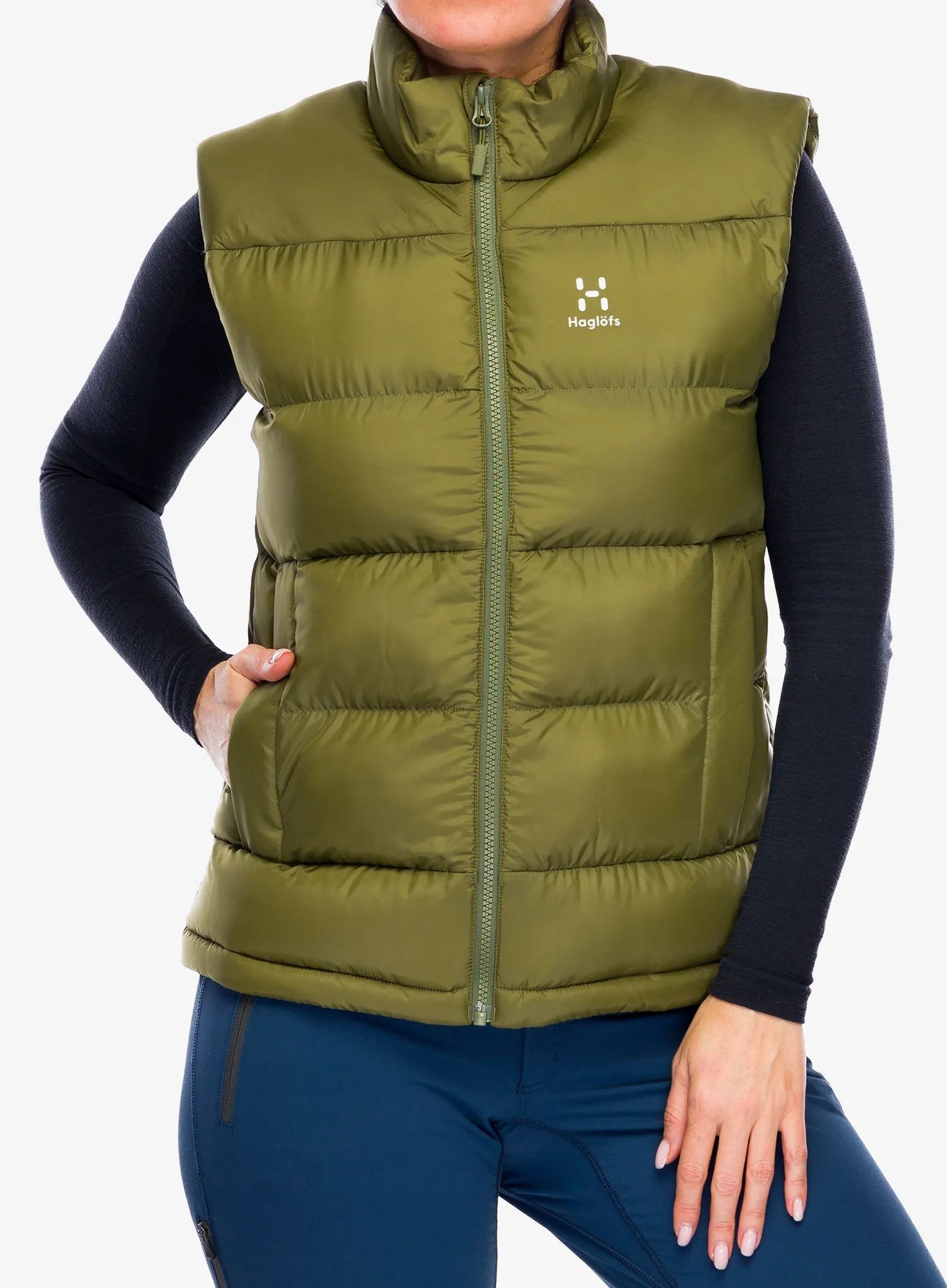 Dámská vesta Haglofs Puffy Mimic Vest olivově zelená, velikost M