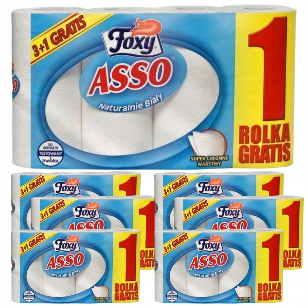 

Ręcznik kuchenny Foxy Asso biały 4 rolki Pakiet XL