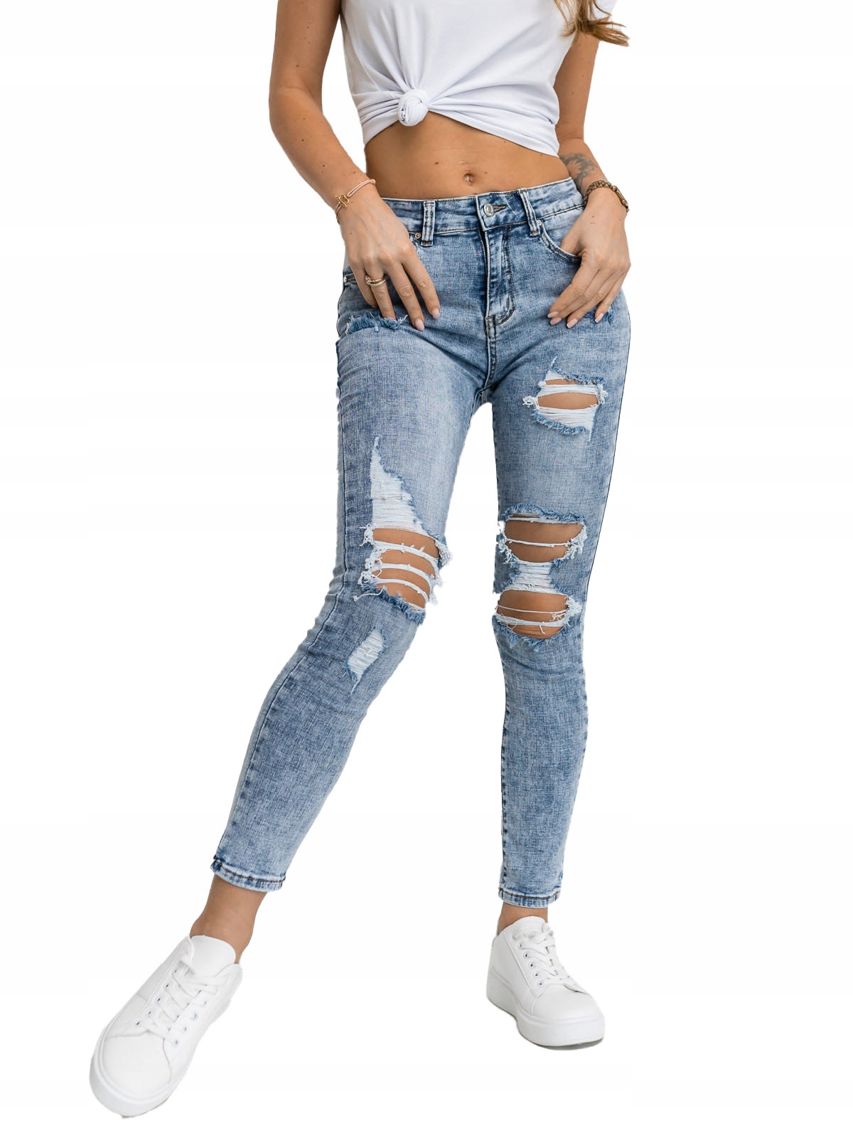 Dámské Džínové Kalhoty Modré Y882-3 Denley_l