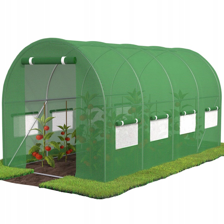 TUNEL OGRODOWY FOLIOWY SZKLARNIA FOLIA UV 2x4,5x2m FOLIAK Z OKNAMI SOLIDNY Stan opakowania oryginalne