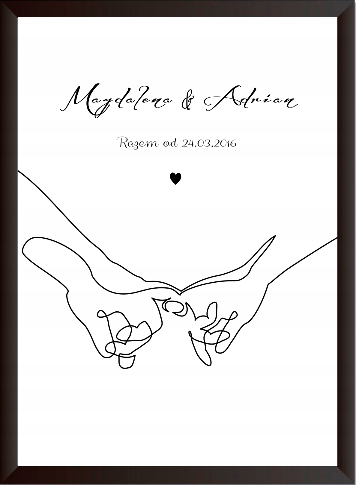 PLAKAT PERSONALIZOWANY ŚLUB ROCZNICA A3 30,00 x 40,00 cm