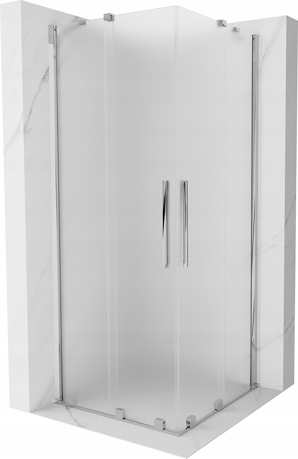 Mexen Velar Duo 80x80 cm Chrom Mat, Posuvná Skleněná Kabina