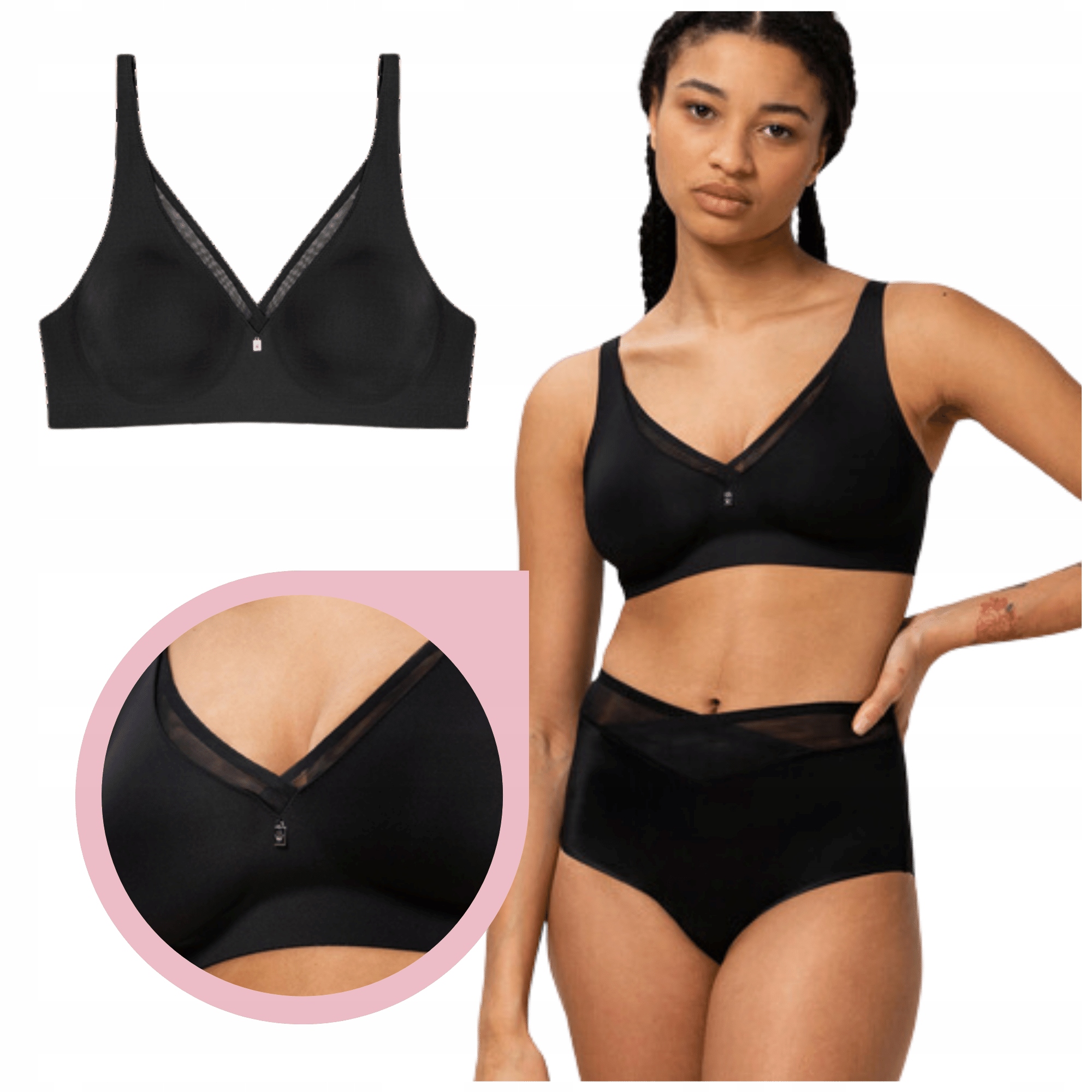 Bezešvá podprsenka minimizer černá Triumph True Shape Sensation N01 75C