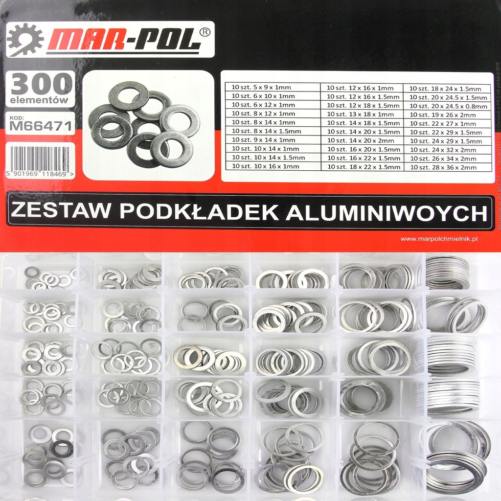 PODKŁADKI ALUMINIOWE PODKŁADEK ALUMINIOWYCH 300SZT