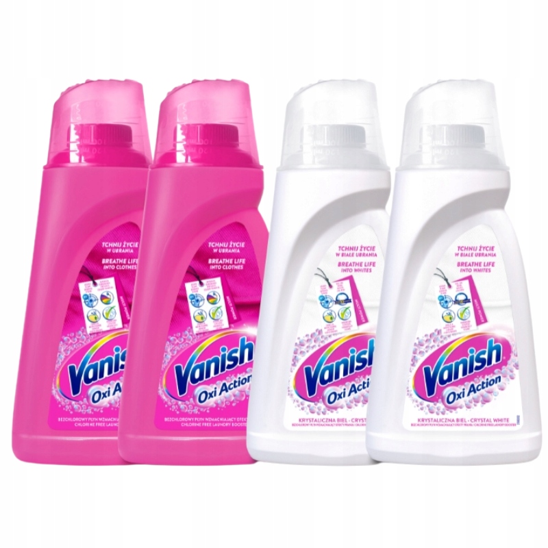 Levně Vanish Oxi Action Odstraňovač skvrn na barvu a bílé 4 x 1L