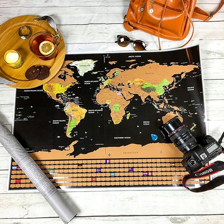 DUŻA MAPA ŚWIATA ZDRAPKA PREZENT DLA PODRÓŻNIKA PLAKAT TUBA FLAGI XL Kod producenta SA124