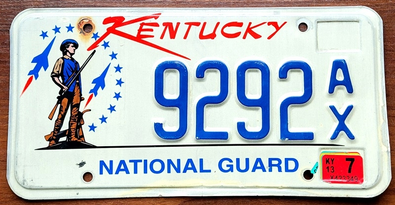 Kentucky 2013 - tablica rejestracyjna z USA