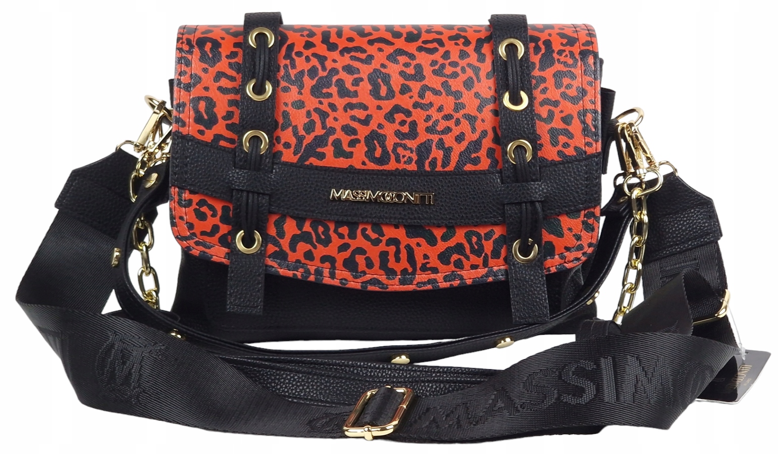 Massimo Contti kabelka přes rameno eko kůže černá červená