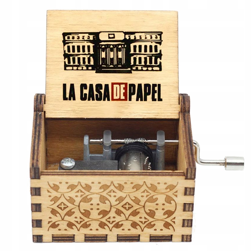 DREWNIANA POZYTYWKA NA KORBKĘ DOM Z PAPIERU